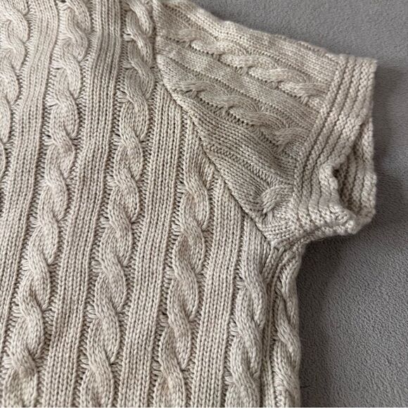 Zara Knit  Cable Knit Short Sleeve Cardigan Size L - Picture 14 of 16